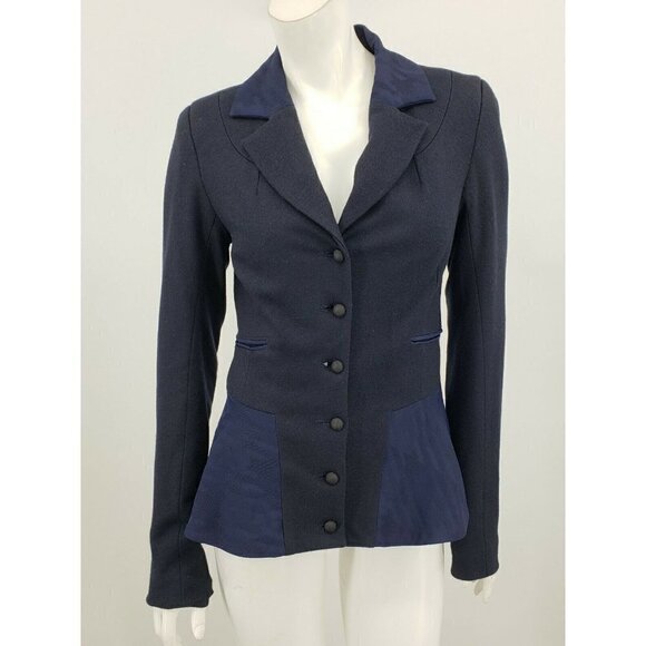 Cosa Nostra By Jeffrey Sebelia Womens Blazer Size Small Navy Blue Fitted Jacket - Picture 2 of 7